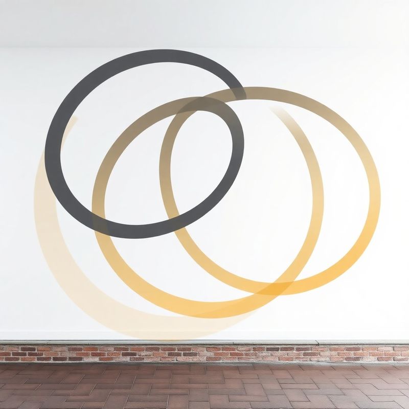 Abstract diagram van in elkaar grijpende ringen in charcoal en goud